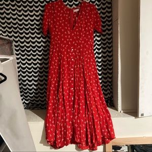 Faithfull the Brand midi length rayon tea dress sz 10